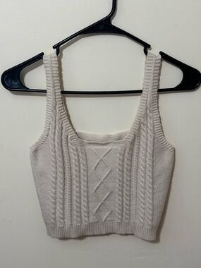 Windsor Cream Cable Knit Crop Tank